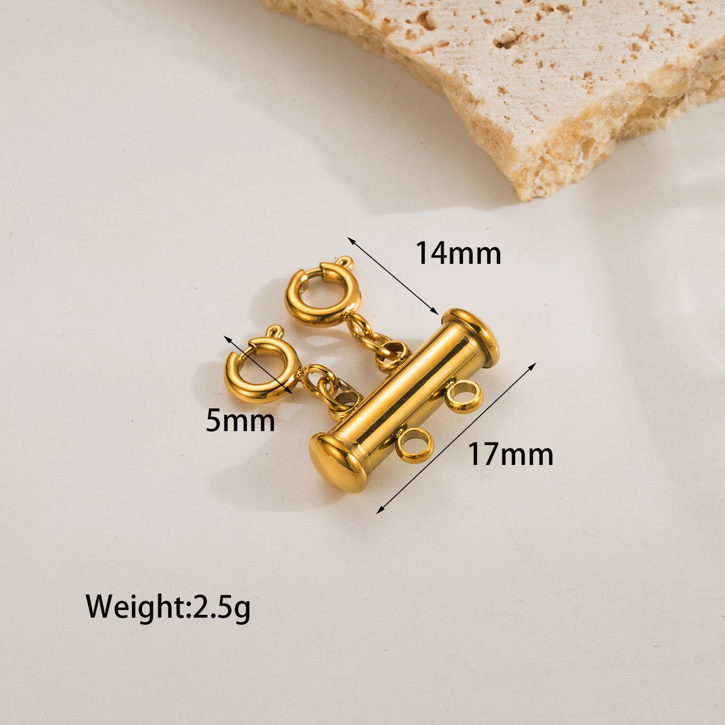 NUEVO - Geometric Gold Link - Cierre espaciador de collar en capas 2 y 3 hebras