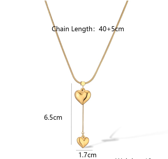 NUEVO - Golden Temptation: Collar Corazón Dorado de Acero de Titanio 18K