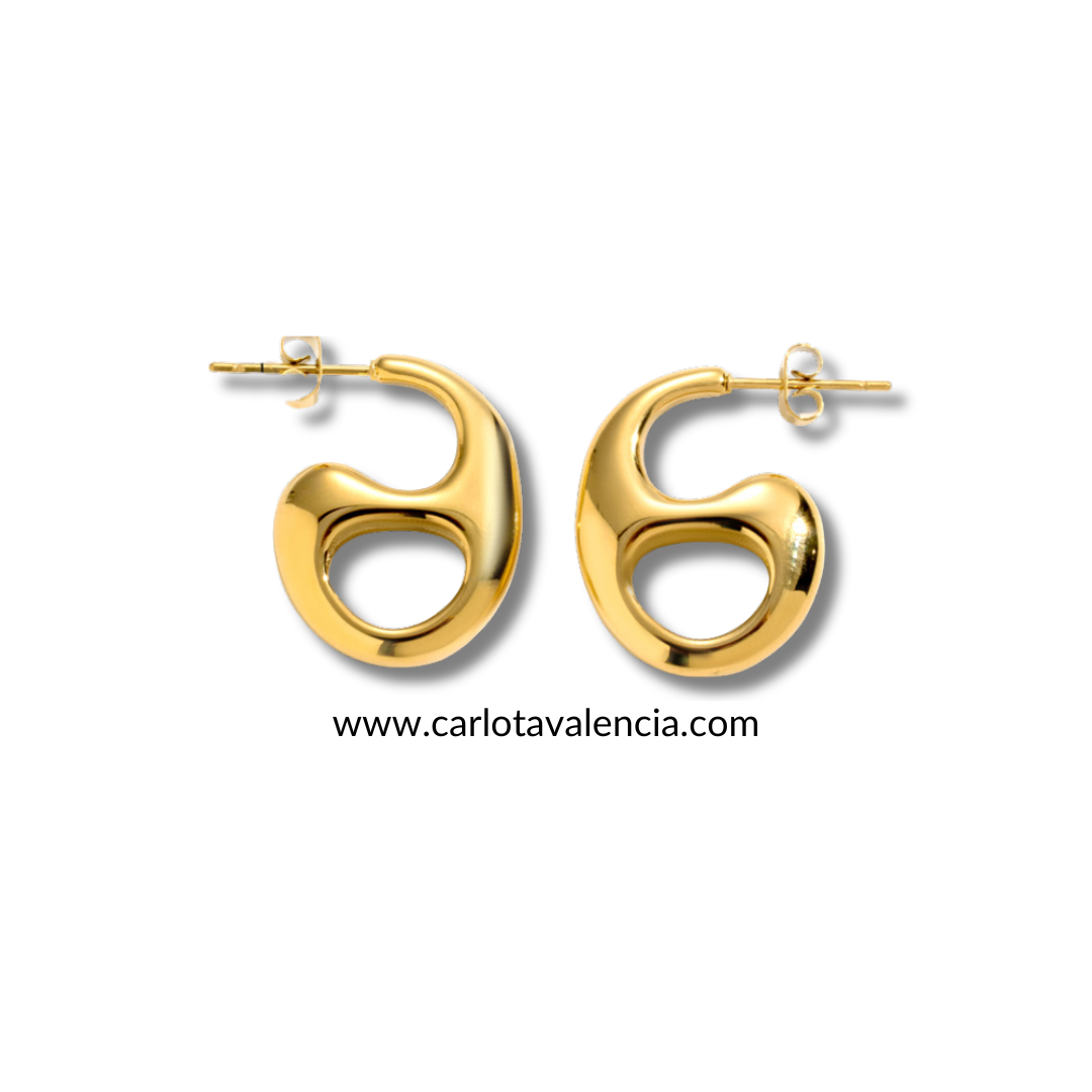 Chic French Fusion: Pendientes de Acero Inoxidable Chapados en Oro de 18k