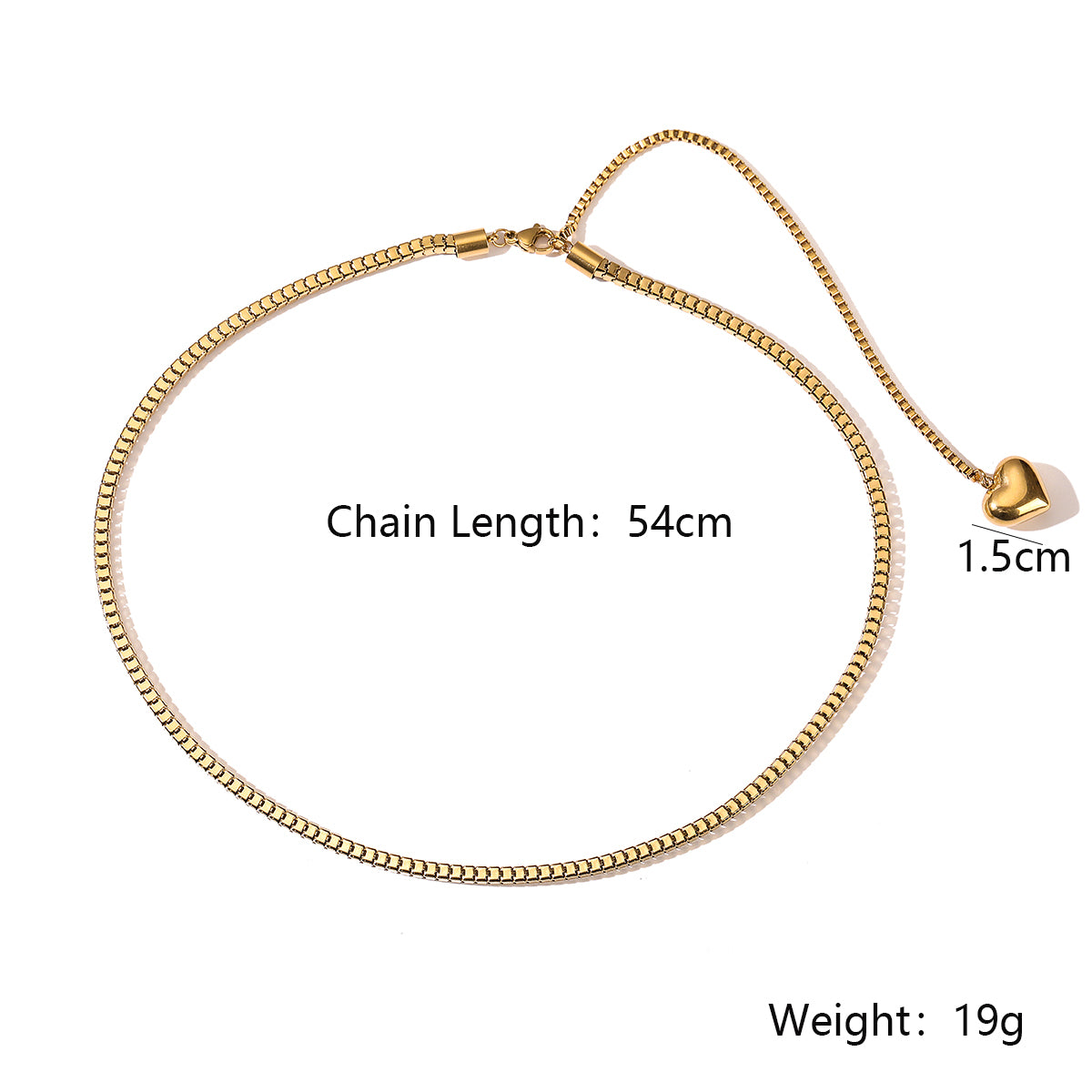 NUEVO - Golden Temptation: Collar Corazón Dorado de Acero de Titanio 18K
