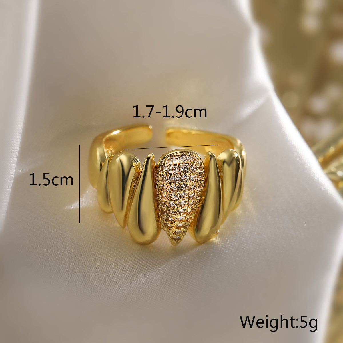 NUEVO - Anillos Ajustables Geométricos Oro