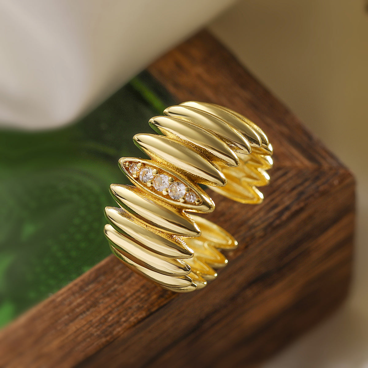 NUEVO - Anillos Ajustables Geométricos Oro