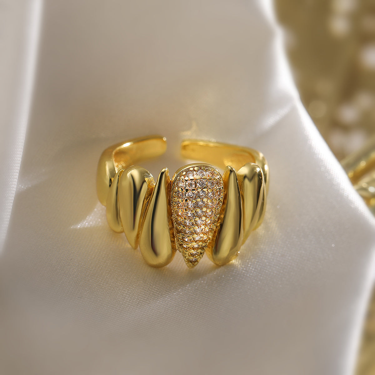 NUEVO - Anillos Ajustables Geométricos Oro