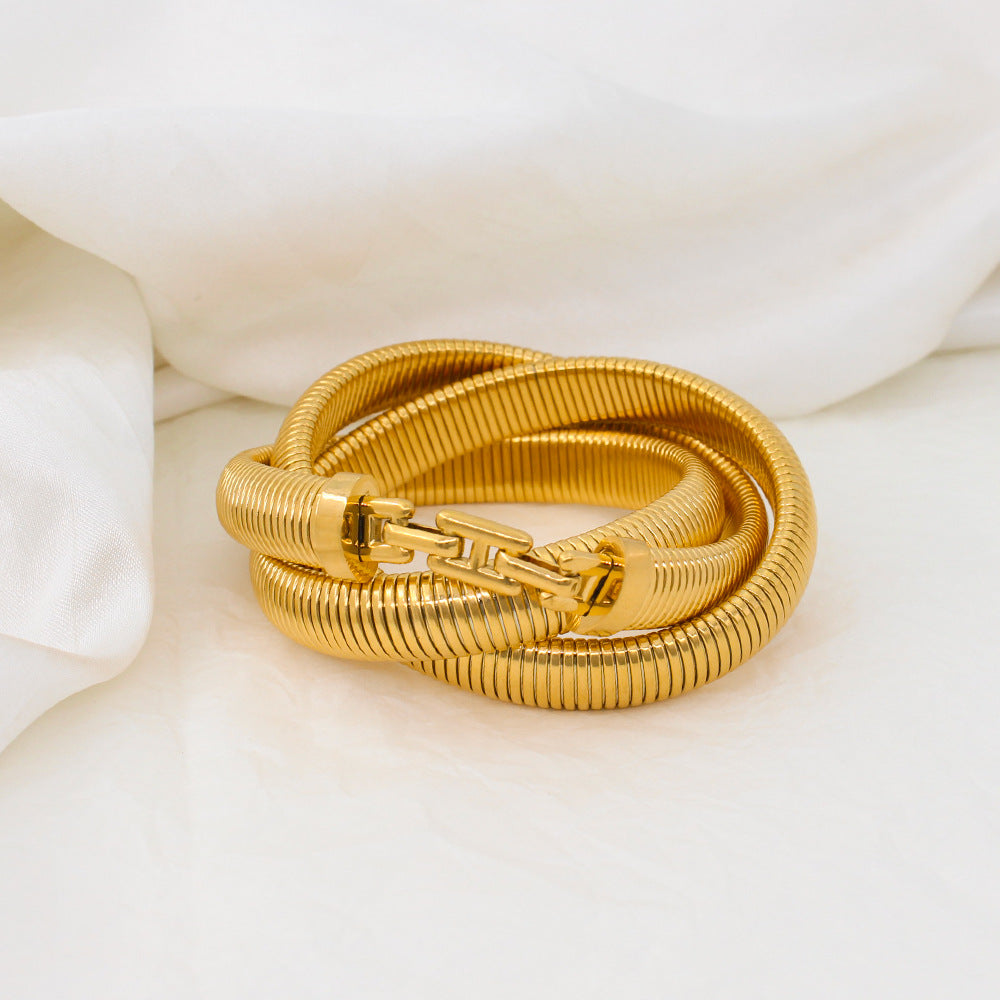 NUEVO - Brazalete Radiante Dorado Estilo Atemporal