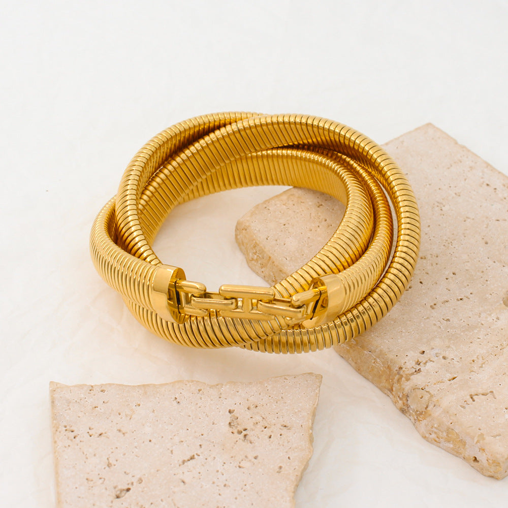 NUEVO - Brazalete Radiante Dorado Estilo Atemporal