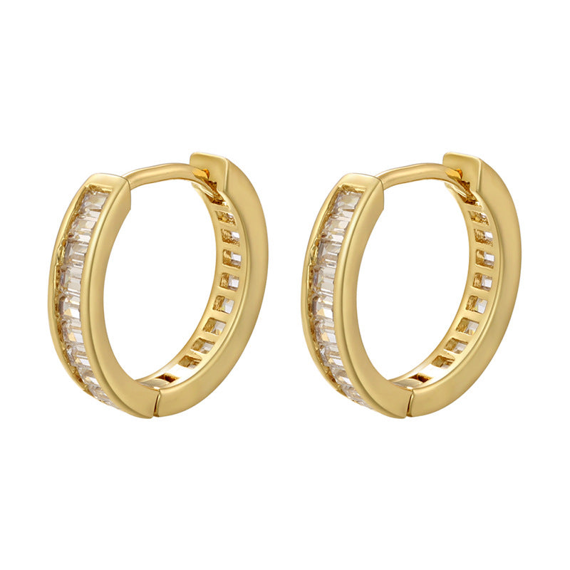 NUEVO - Candongas de Circón con Corazón Chapado en Oro 18K