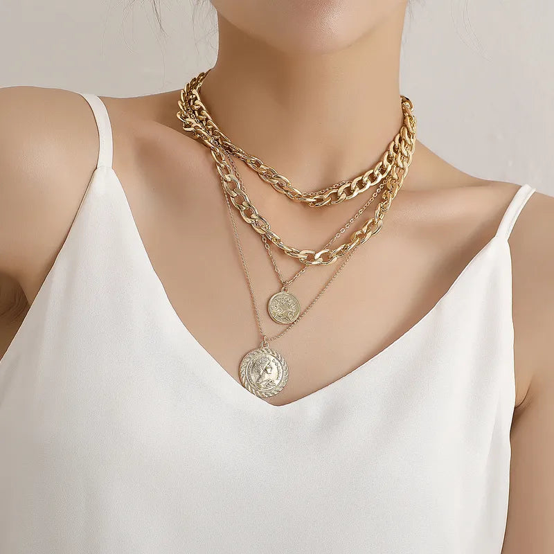 NUEVO - Collar Largo 50 cm. Layering Retro en Dorado o Plateado