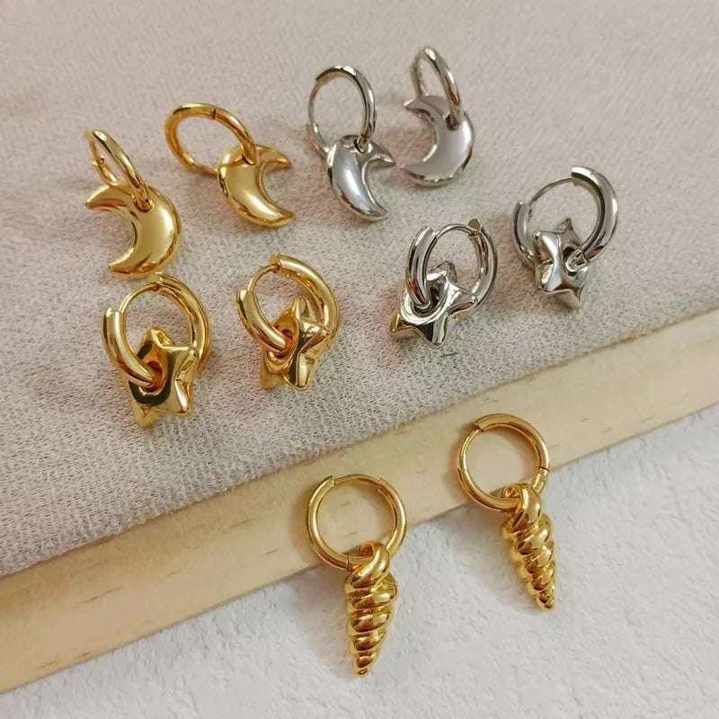 NUEVO - Versátiles Candongas 2 en 1 Chapado en Oro 18K en Dorado o Plateado