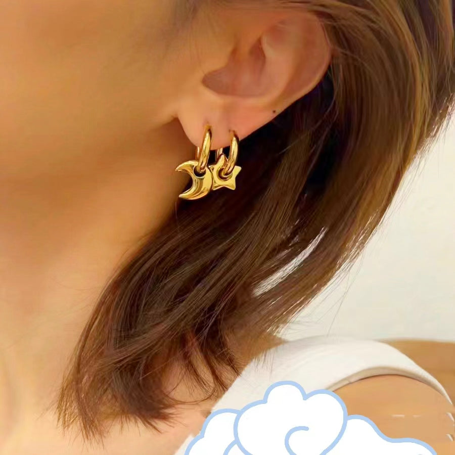 NUEVO - Versátiles Candongas 2 en 1 Chapado en Oro 18K en Dorado o Plateado