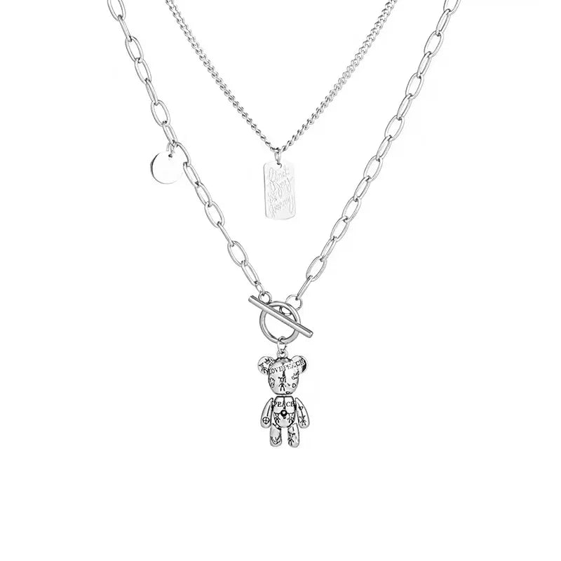 Collares Hip-Hop Osito de Capas: Estilo y Versatilidad Unisex