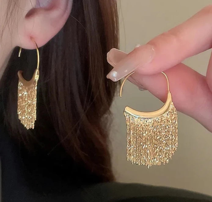 Pendientes Lujosos Brillantes con Borlas