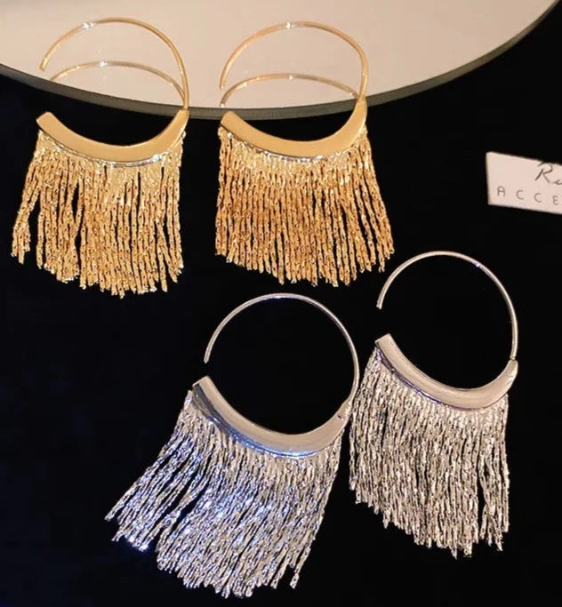 Pendientes Lujosos Brillantes con Borlas