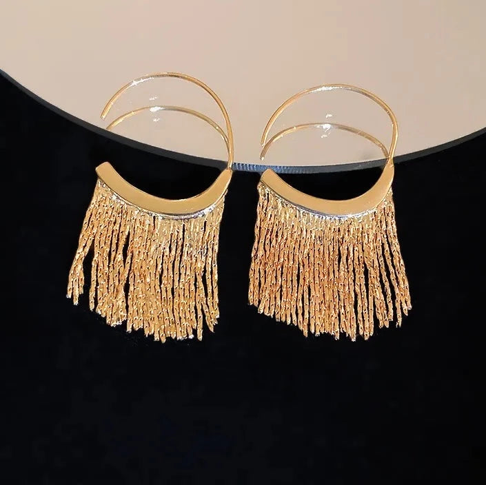 Pendientes Lujosos Brillantes con Borlas