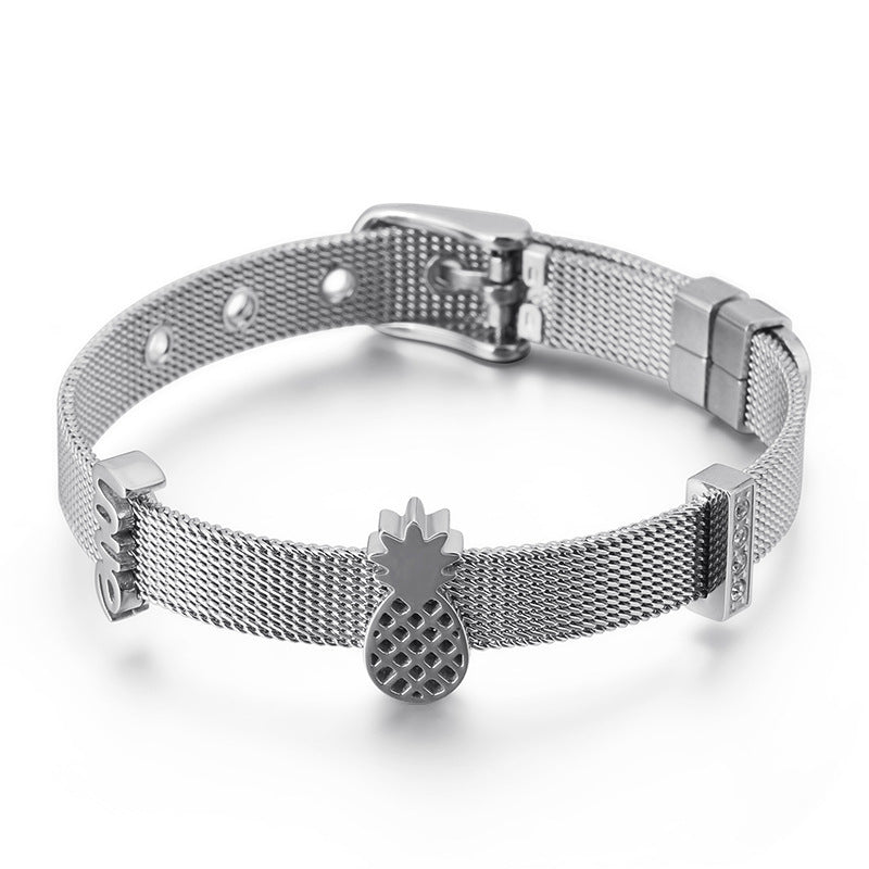 NUEVO - Brazalete Tropical en Acero Inoxidable
