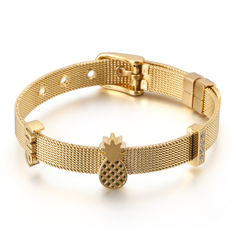 NUEVO - Brazalete Tropical en Acero Inoxidable