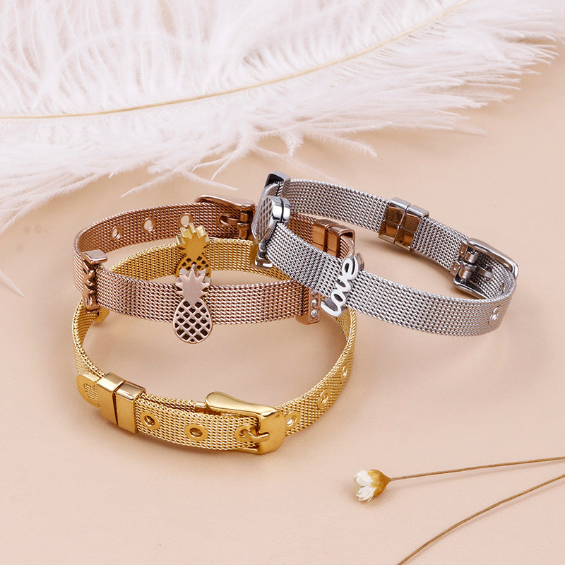 NUEVO - Brazalete Tropical en Acero Inoxidable