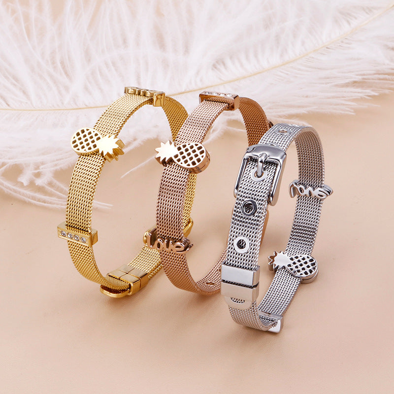 NUEVO - Brazalete Tropical en Acero Inoxidable