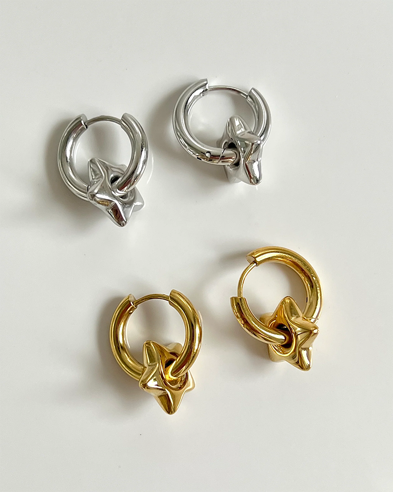 NUEVO - Versátiles Candongas 2 en 1 Chapado en Oro 18K en Dorado o Plateado