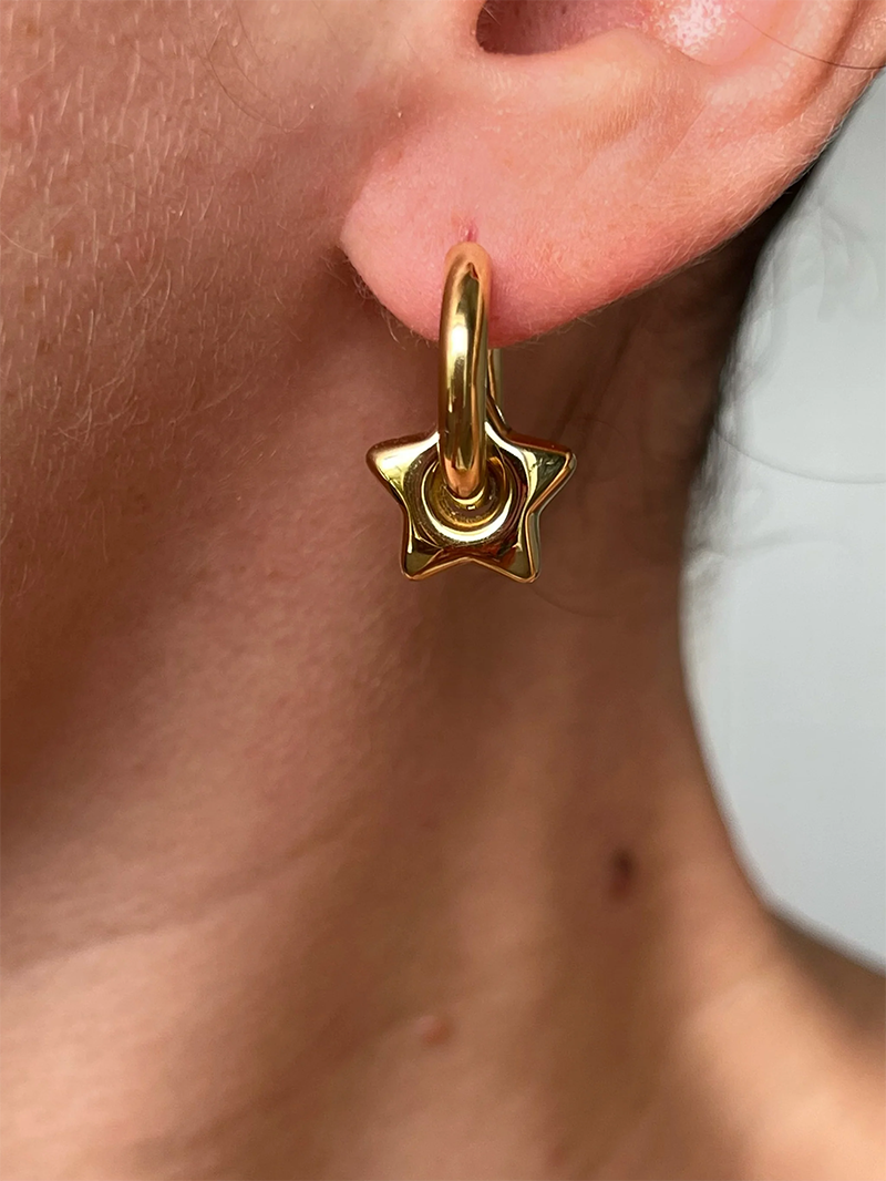 NUEVO - Versátiles Candongas 2 en 1 Chapado en Oro 18K en Dorado o Plateado