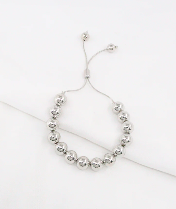 Pulseras de Cuentas Doradas / Plateadas en Rodio Ajustable