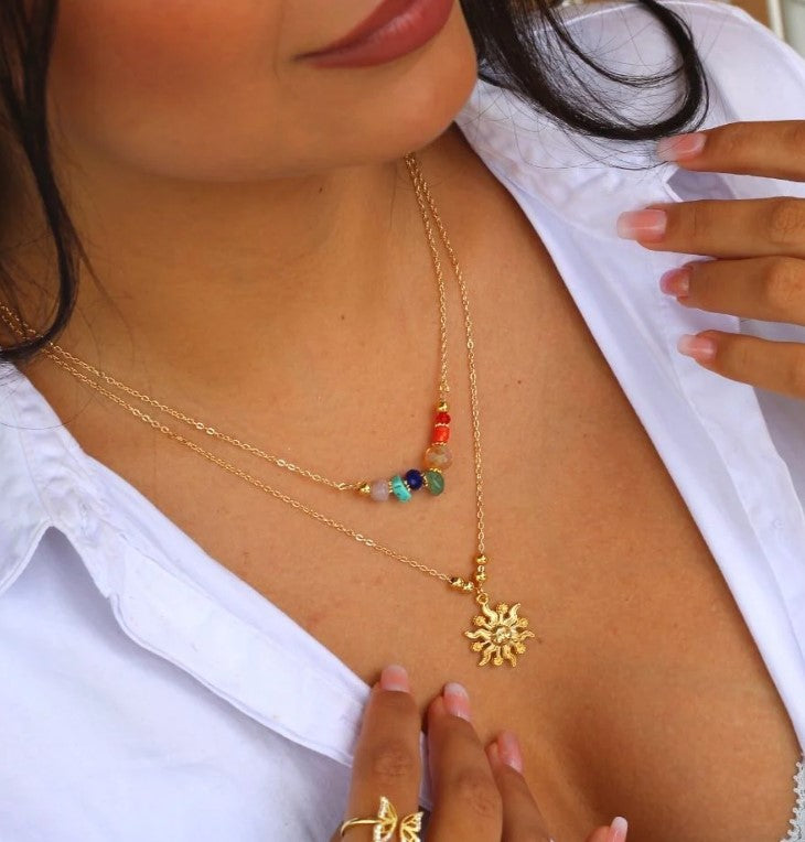 SET Cadena y Pulsera 7 Chakras