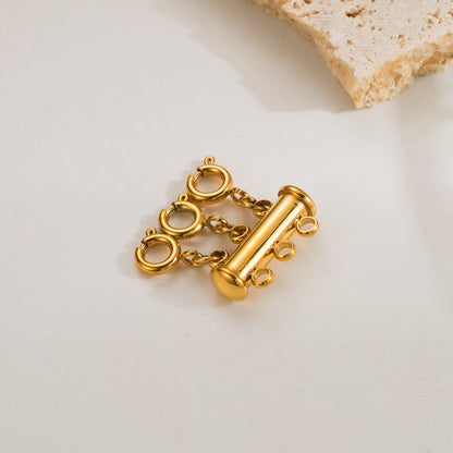 NUEVO - Geometric Gold Link - Cierre espaciador de collar en capas 2 y 3 hebras