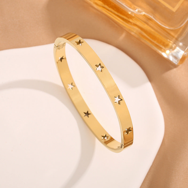 NUEVO - Brazalete de Silueta Estrella en Acero