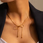 NUEVO - Cadena Dulce Encanto en Acero Inoxidable Estilo Bow Bañado en Oro