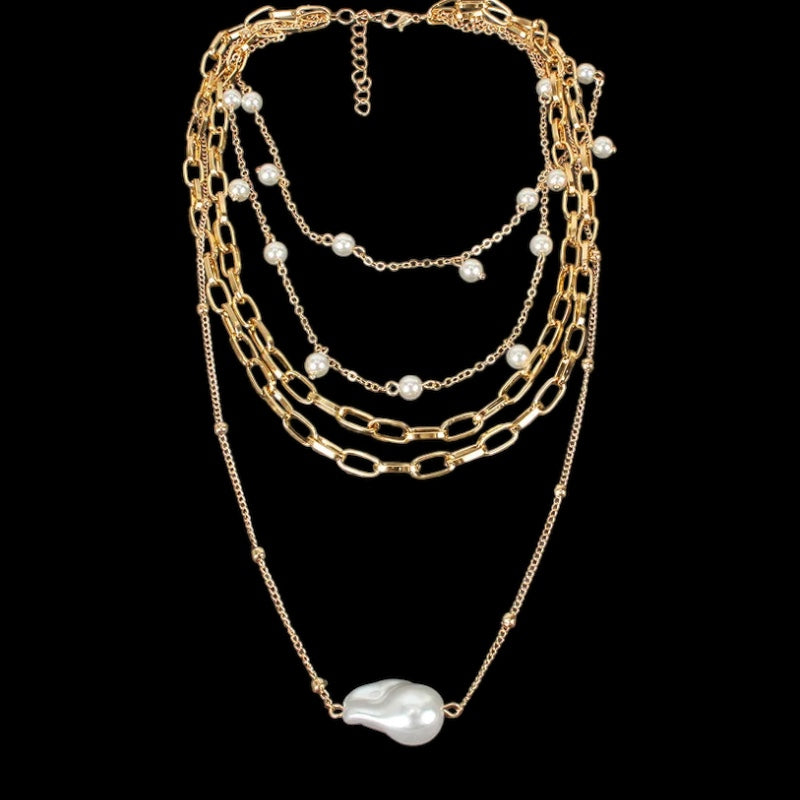 Collar Elegancia en Capas en Perlas Artificiales