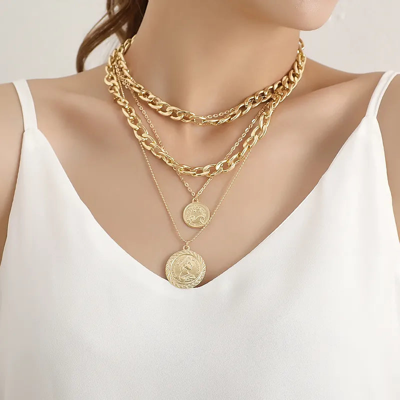 NUEVO - Collar Largo 50 cm. Layering Retro en Dorado o Plateado