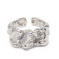 Anillo de Pliegues Dorados o Plateados Ajustables en Acero Inoxidable Pulido Chapado En Oro De 18K