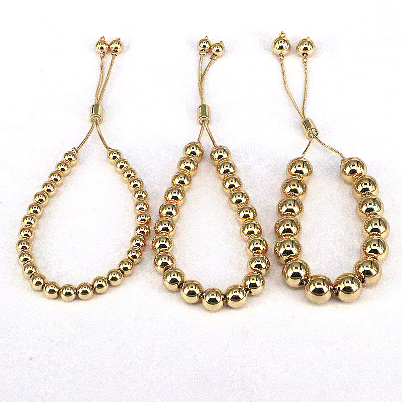 Pulseras de Cuentas Doradas / Plateadas en Rodio Ajustable