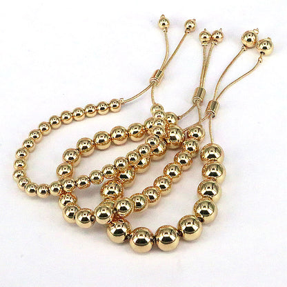 Pulseras de Cuentas Doradas / Plateadas en Rodio Ajustable