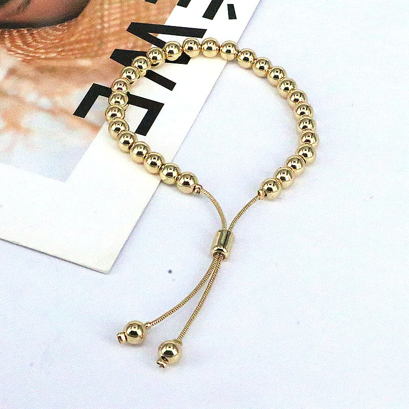 Pulseras de Cuentas Doradas / Plateadas en Rodio Ajustable