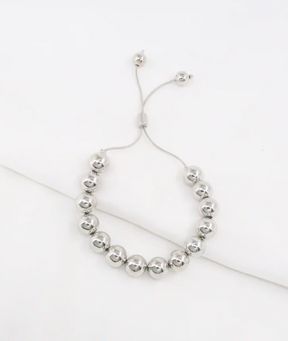 Pulseras de Cuentas Doradas / Plateadas en Rodio Ajustable