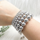 Pulseras de Cuentas Doradas / Plateadas en Rodio Ajustable
