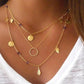 Collar Capas Hojas Medallón Aro