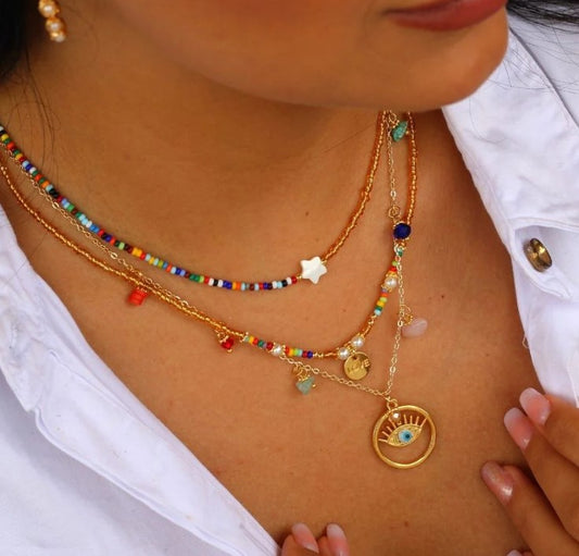 Collar Chakras y Ojo Turco