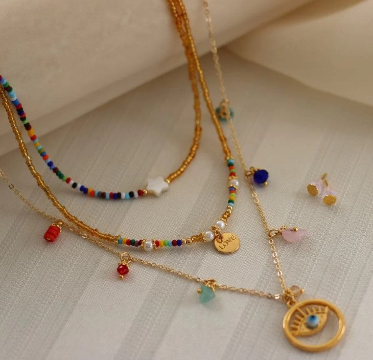 Collar Chakras y Ojo Turco